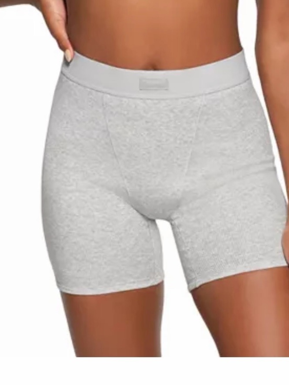 SKIMS Light Grey High-Waist Bike Shorts
